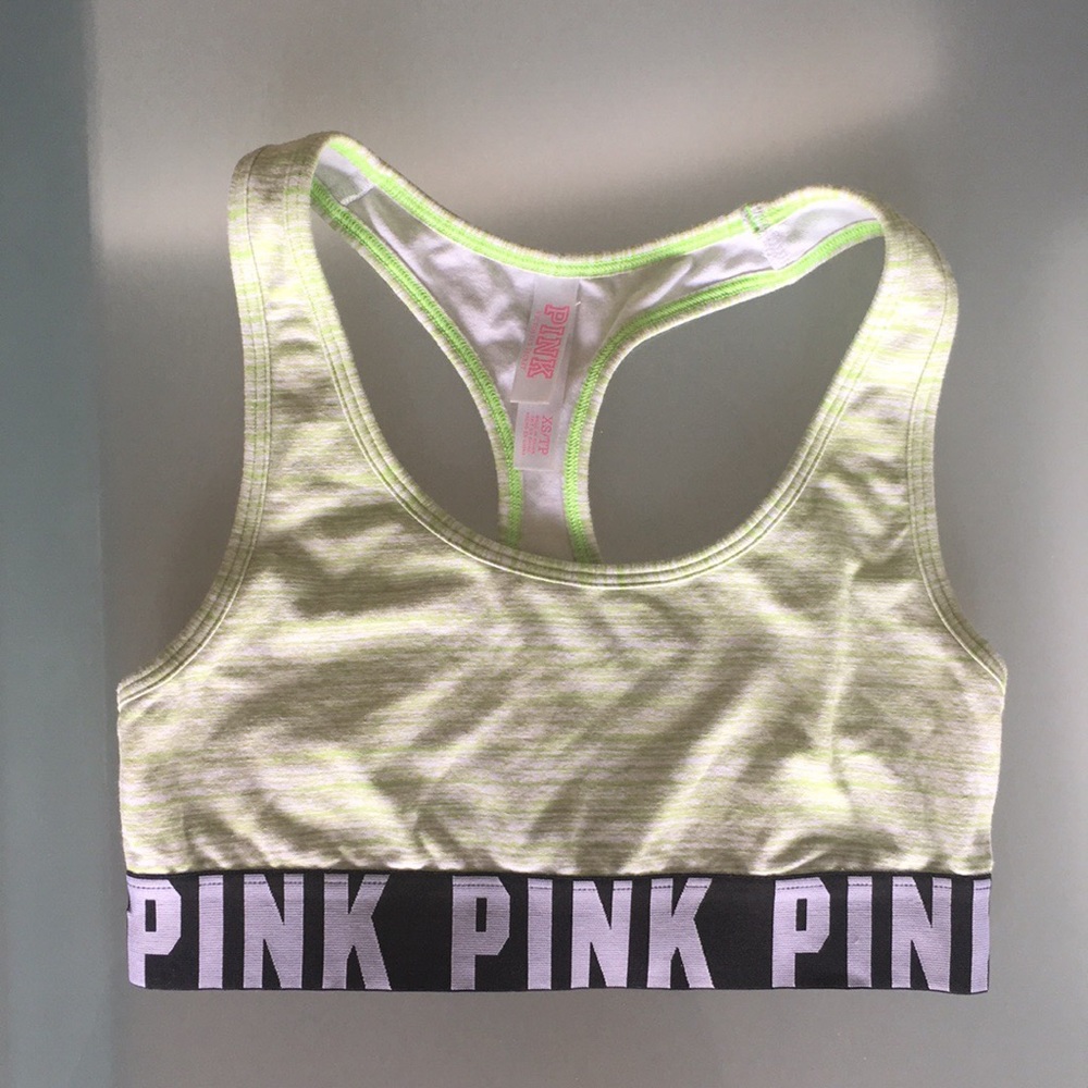 VS Pink Green & White Bra